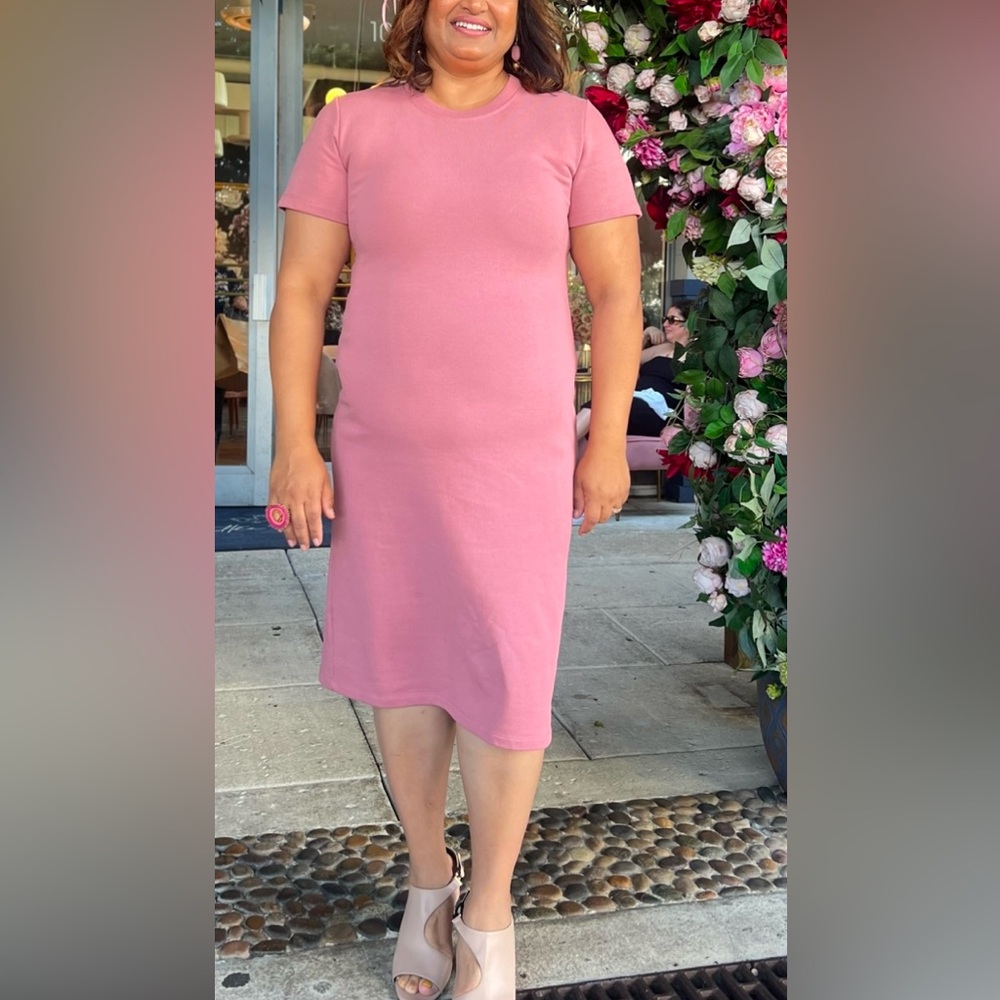 Back cutout midi dress, thick - good for cold days